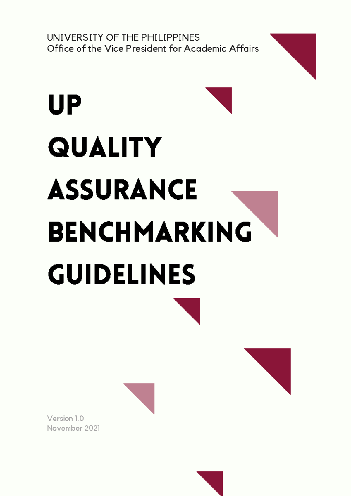 QA Benchmarking Guidelines v1 - UP QUALITY ASSURANCE BENCHMARKING ...