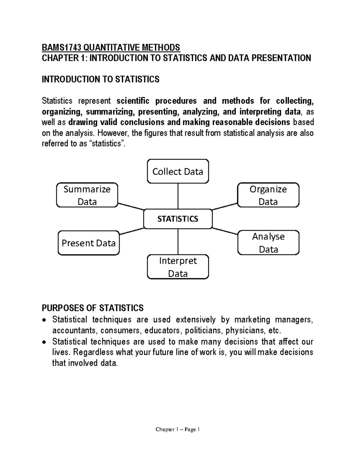 1743 Chapter 1 Intro to Stat & Data Presentation - BAMS17 4 3 ...