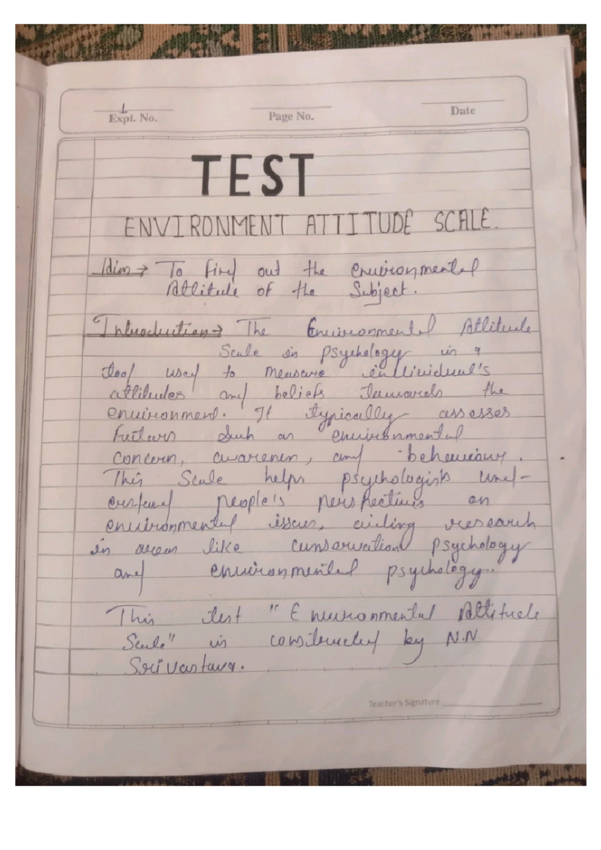 Experiment 3 serial verbal learning - Date Exps Na Page No. NY nr ...