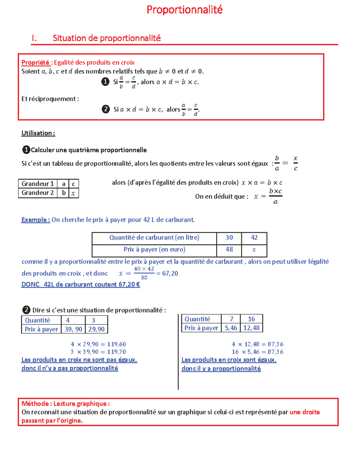 Proportionnalité I - Propriétés et Méthodes de Calcul (Leçon) - Studocu