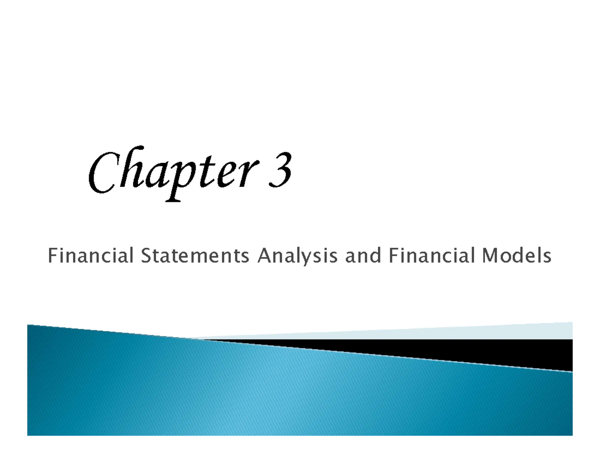 Chapter 3 - Financial Statement Analysis and Financial Ratios - Studocu