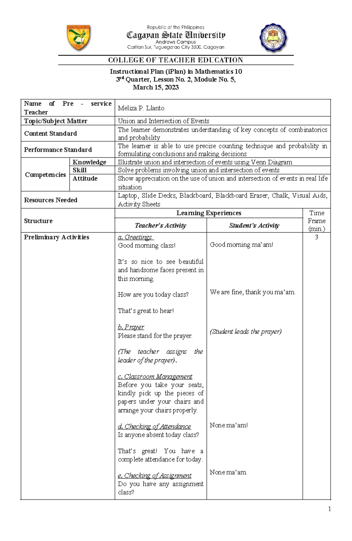 Final DEMO PLAN - Copy - demo - Instructional Plan (iPlan) in ...