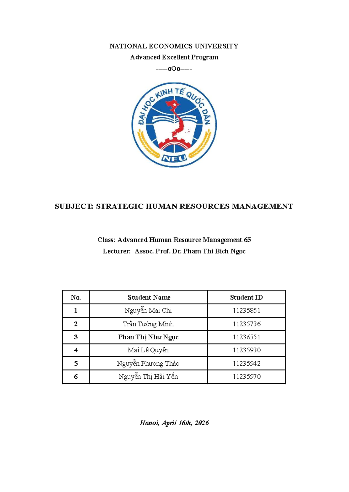 SHRM Group Assignment - Advanced HRM 65: Strategic Insights and ...