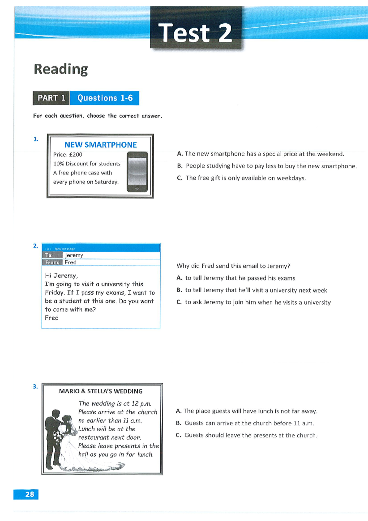 Reading Comprehension Practice: Questions & Answers for 2b2 - Studocu