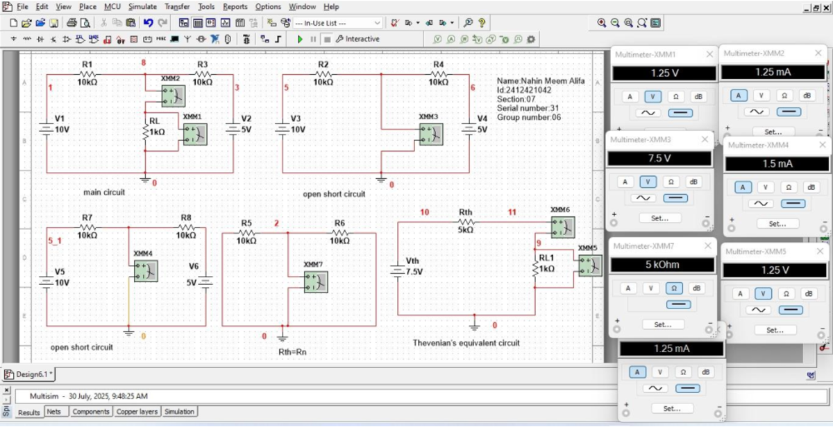 HIS Y8 R1: Multisim Parameter Sweep Results & Circuit Analysis - Studocu