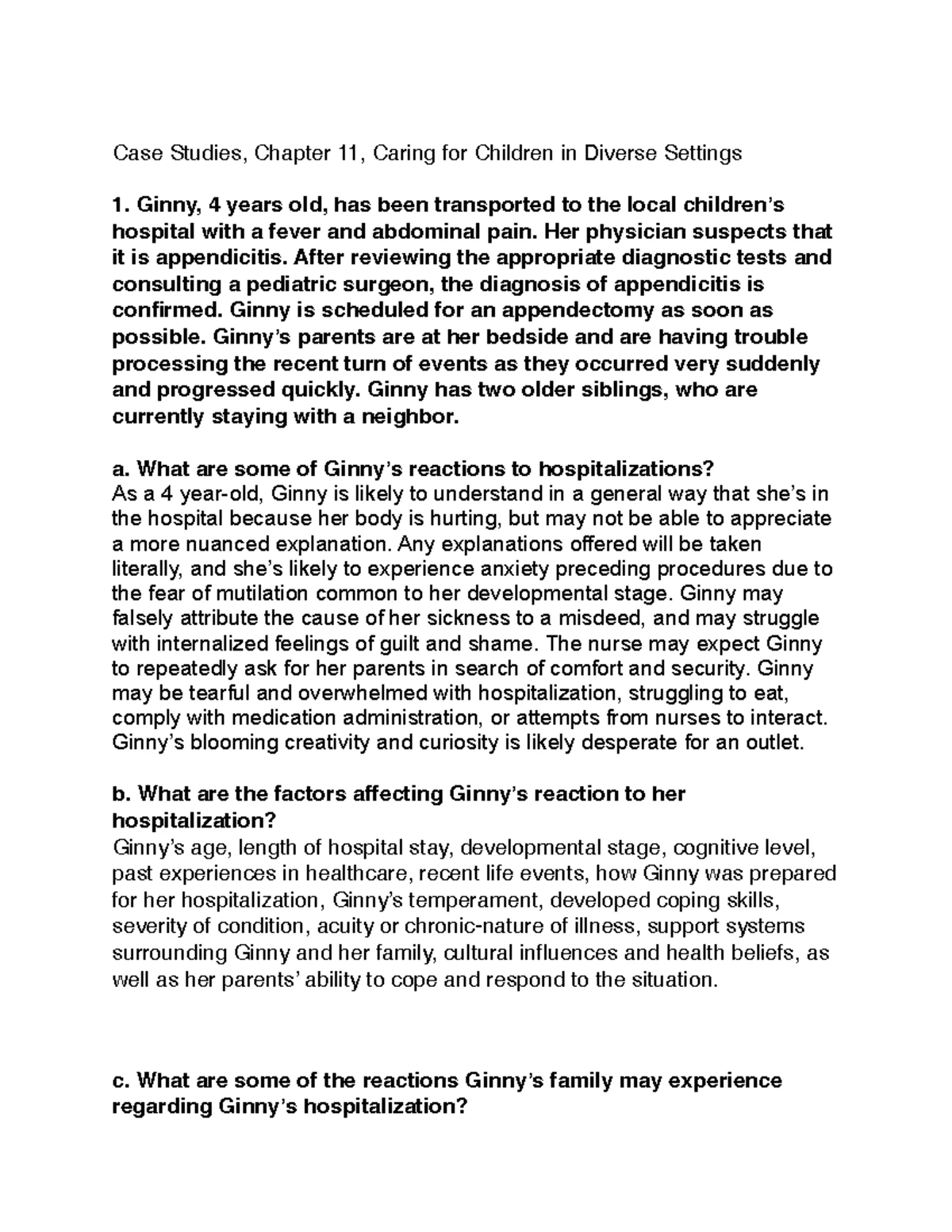 Chapter 3 Case Study: Growth & Development of Newborns (NUR 101) - Studocu