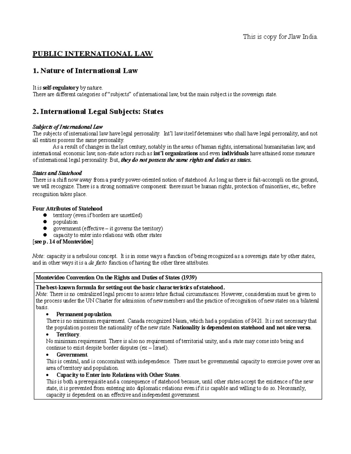 Public International Law 1: Key Concepts and Case Studies for JLAW ...
