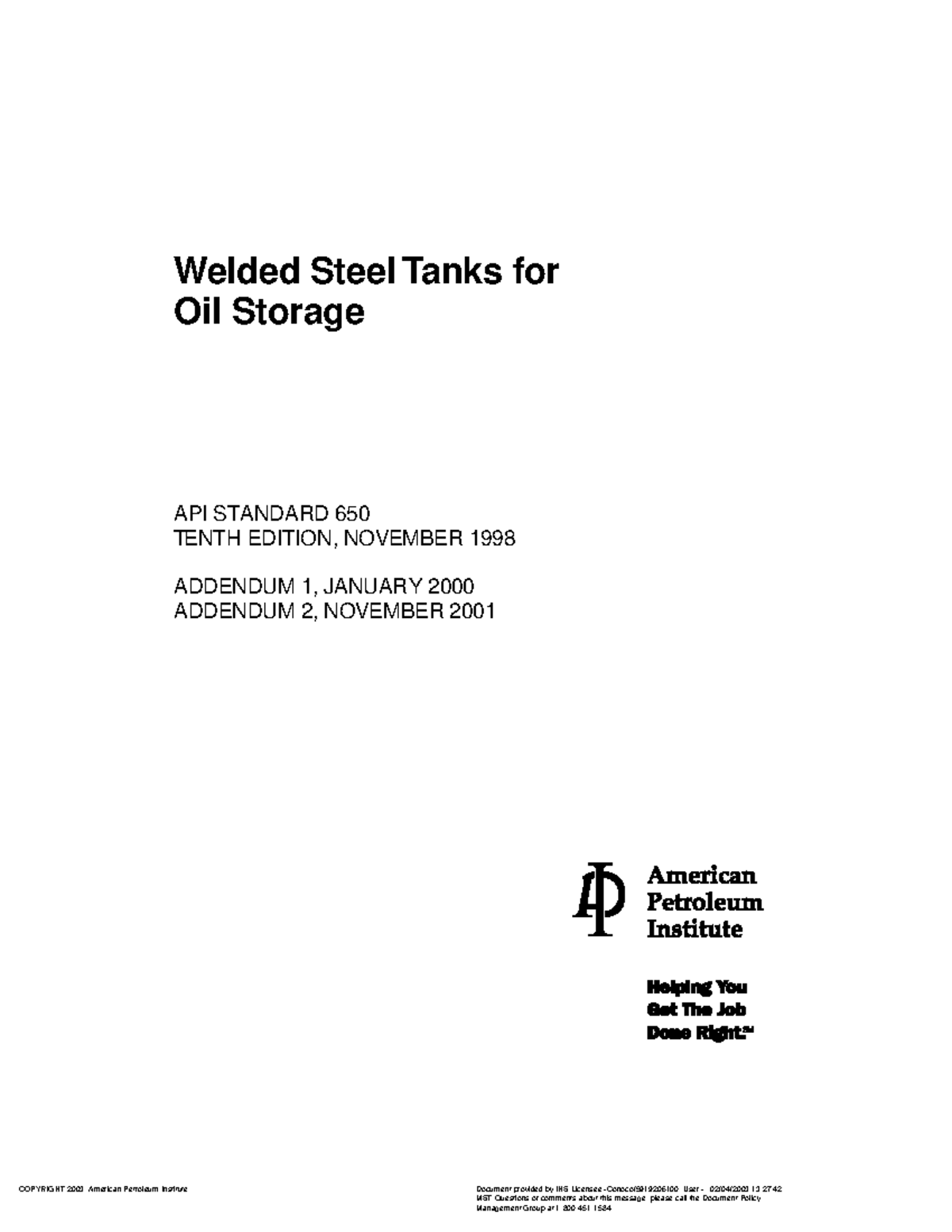 API 650: Welded Steel Tanks for Oil Storage Standards and Guidelines ...