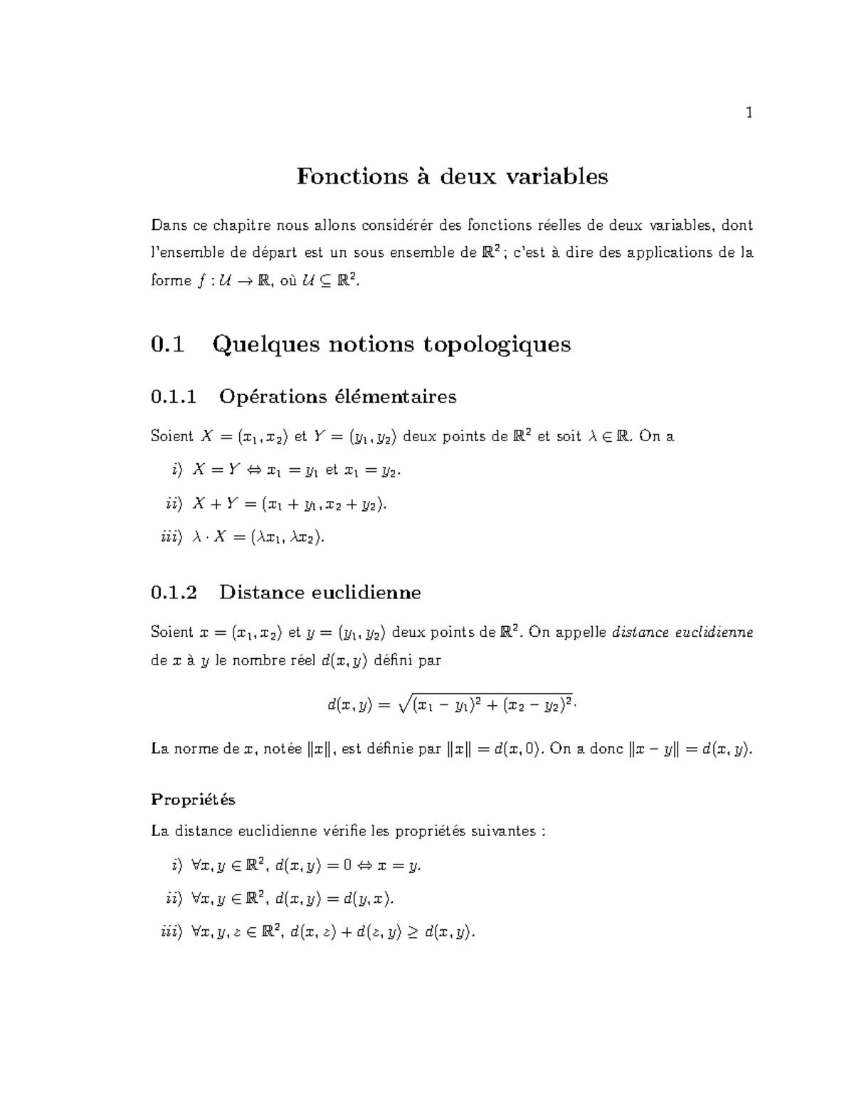 Analyse Mathématique Fonctions a deux variables - Fonctions `a deux ...