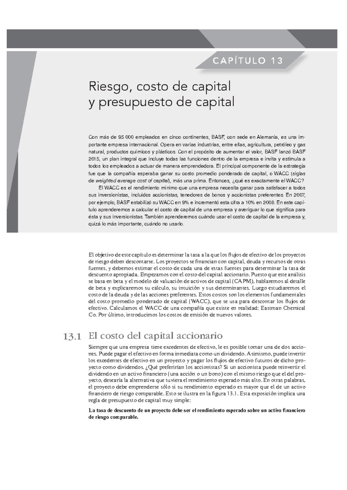 CAP 13. Riesgo y Costo de Capital en Finanzas Corporativas - Ross et al ...