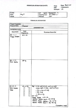 Formulir Sqffq - Formulir Semi Food Frequency Questionnaire Nama Subjek ...