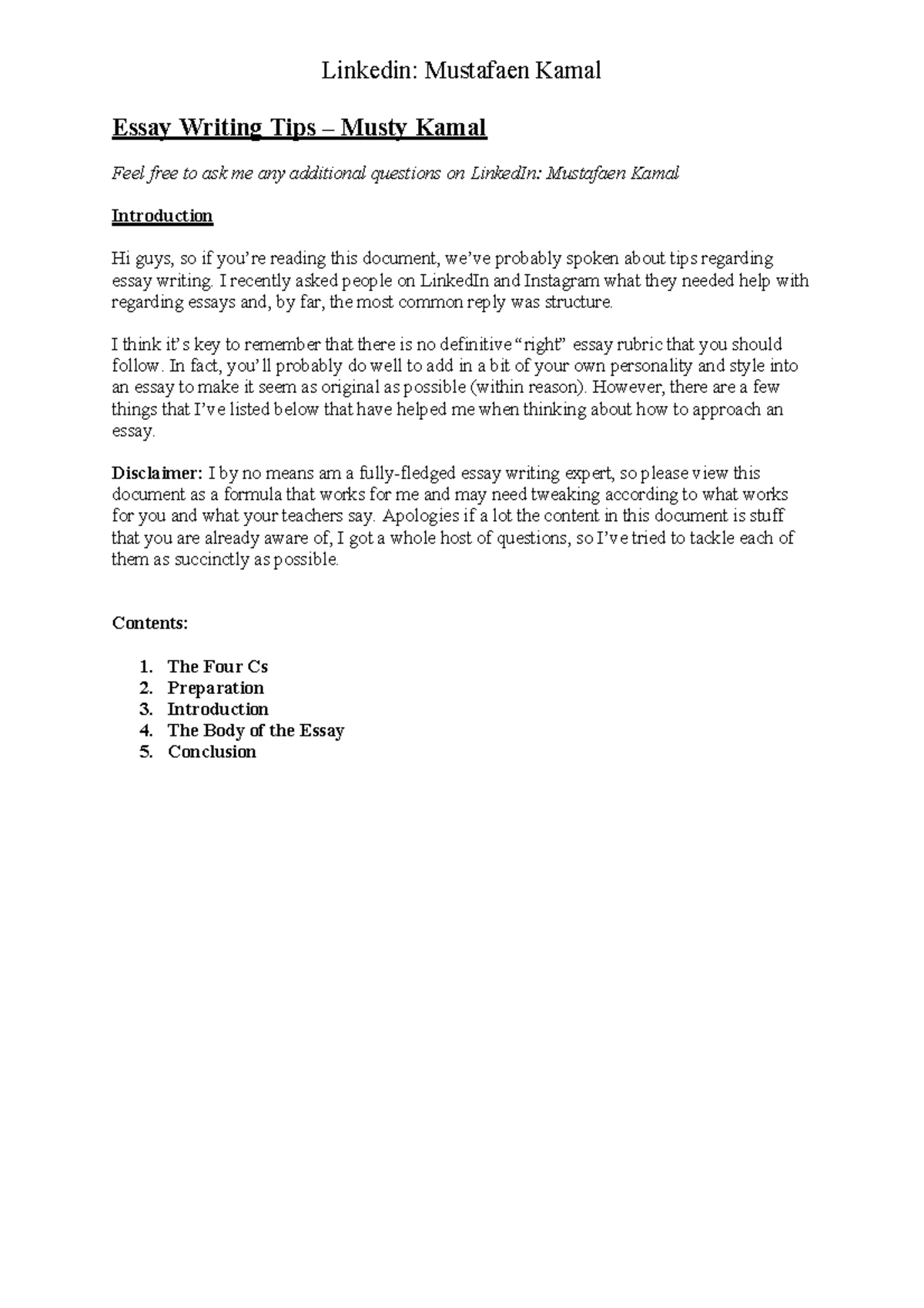 Effective Essay Writing Tips and Structure for Univ. Essays 1577995628 ...