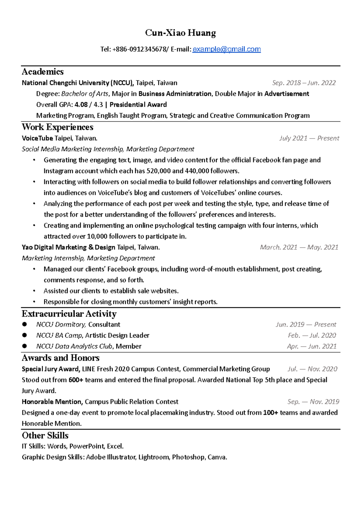 NCCU BA Resume Guide: Crafting an Effective CV for Job Applications ...