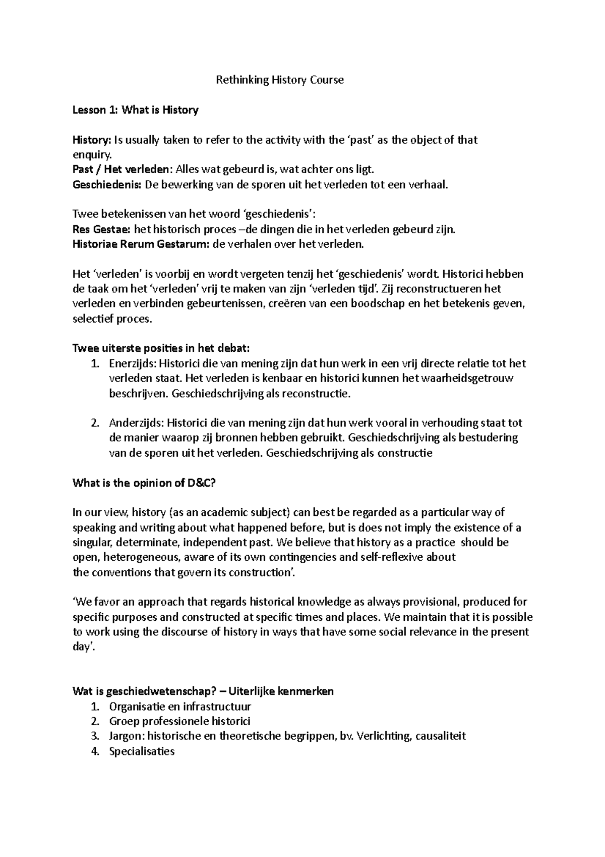 Rethinking History Course - Key Lessons and Historiographical Insights ...