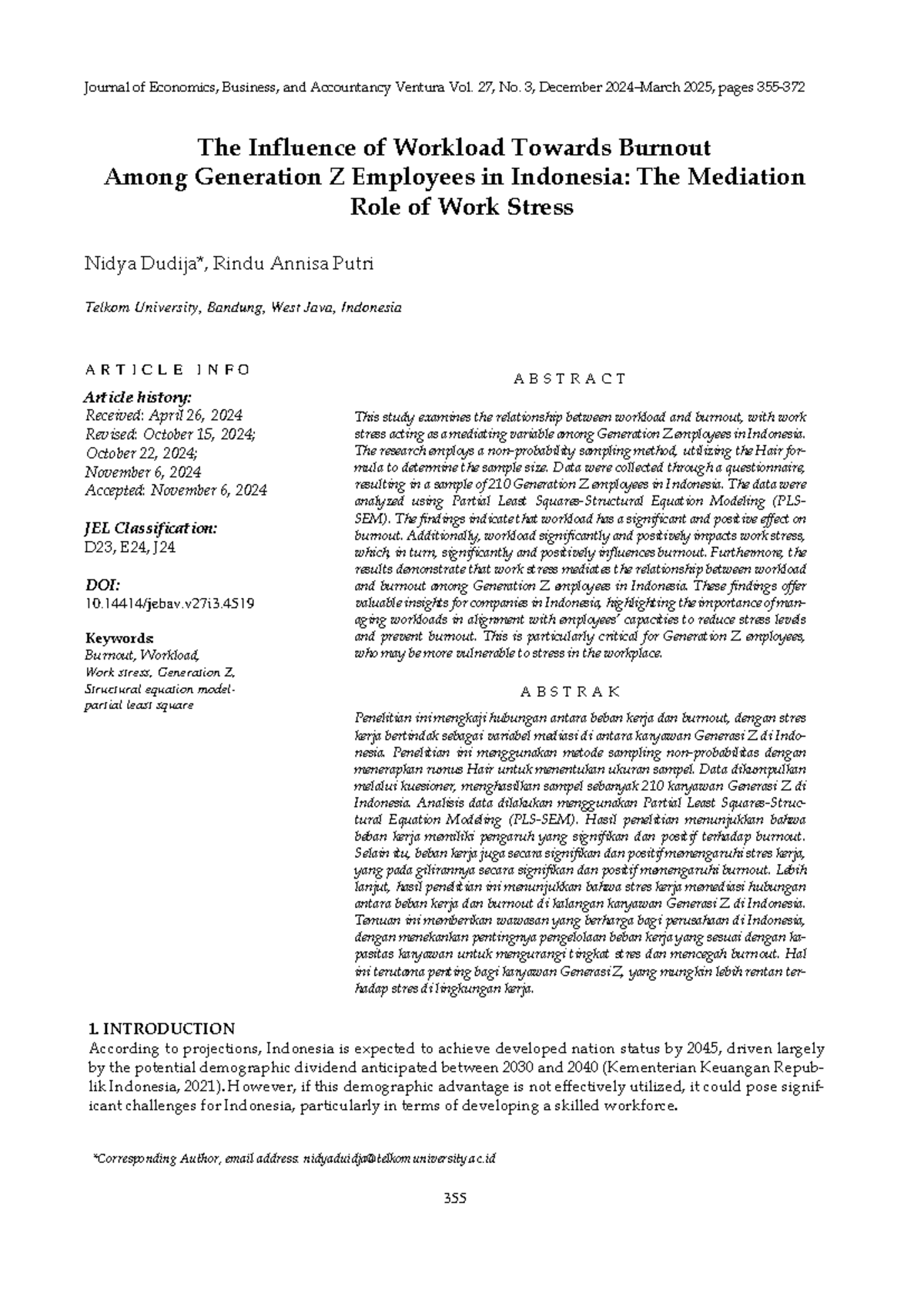 The Influence of Workload on Burnout and Work Stress in Gen Z Employees ...