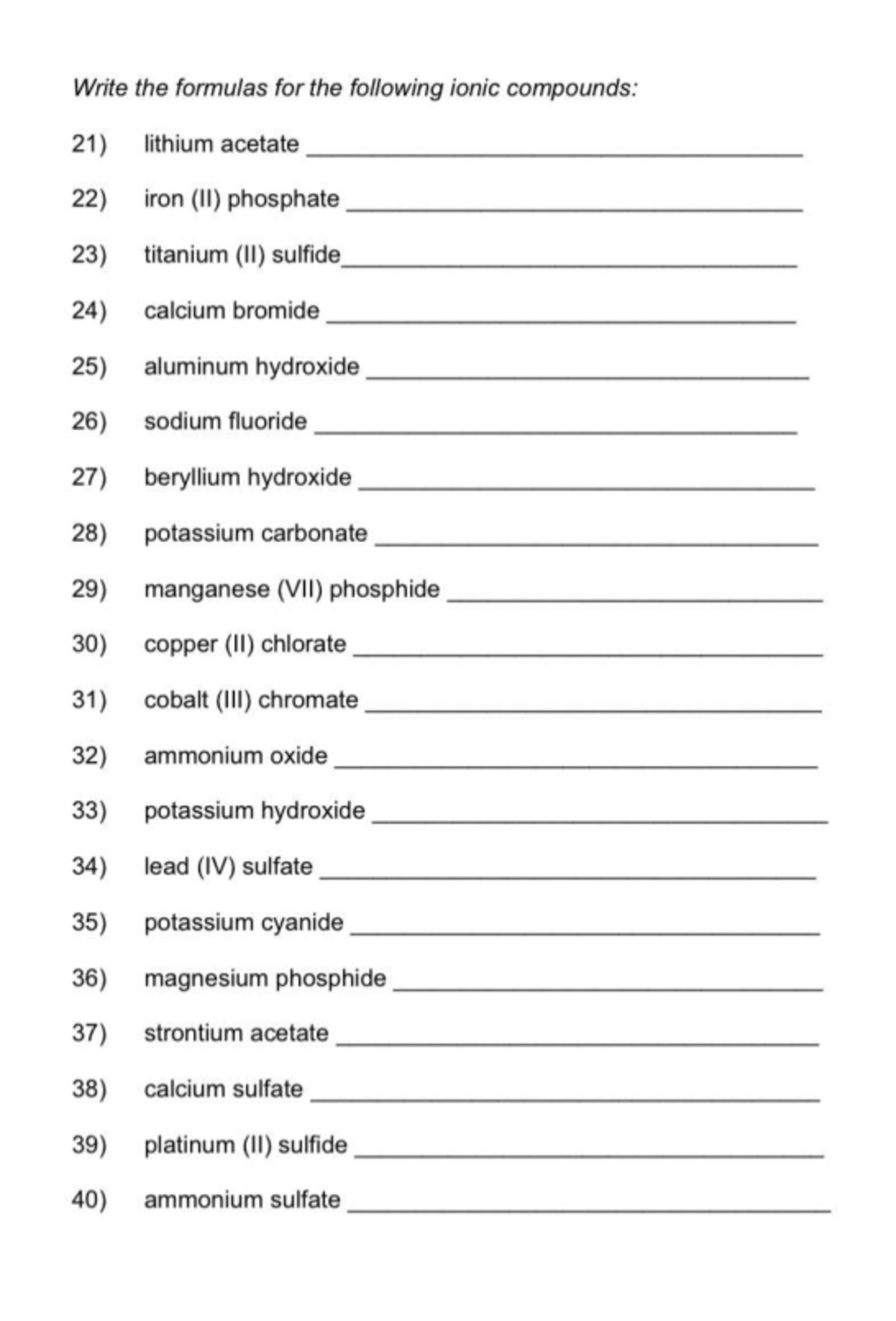IMG 1223 - Ionic Compounds: Formulas & Naming Questions - Studocu