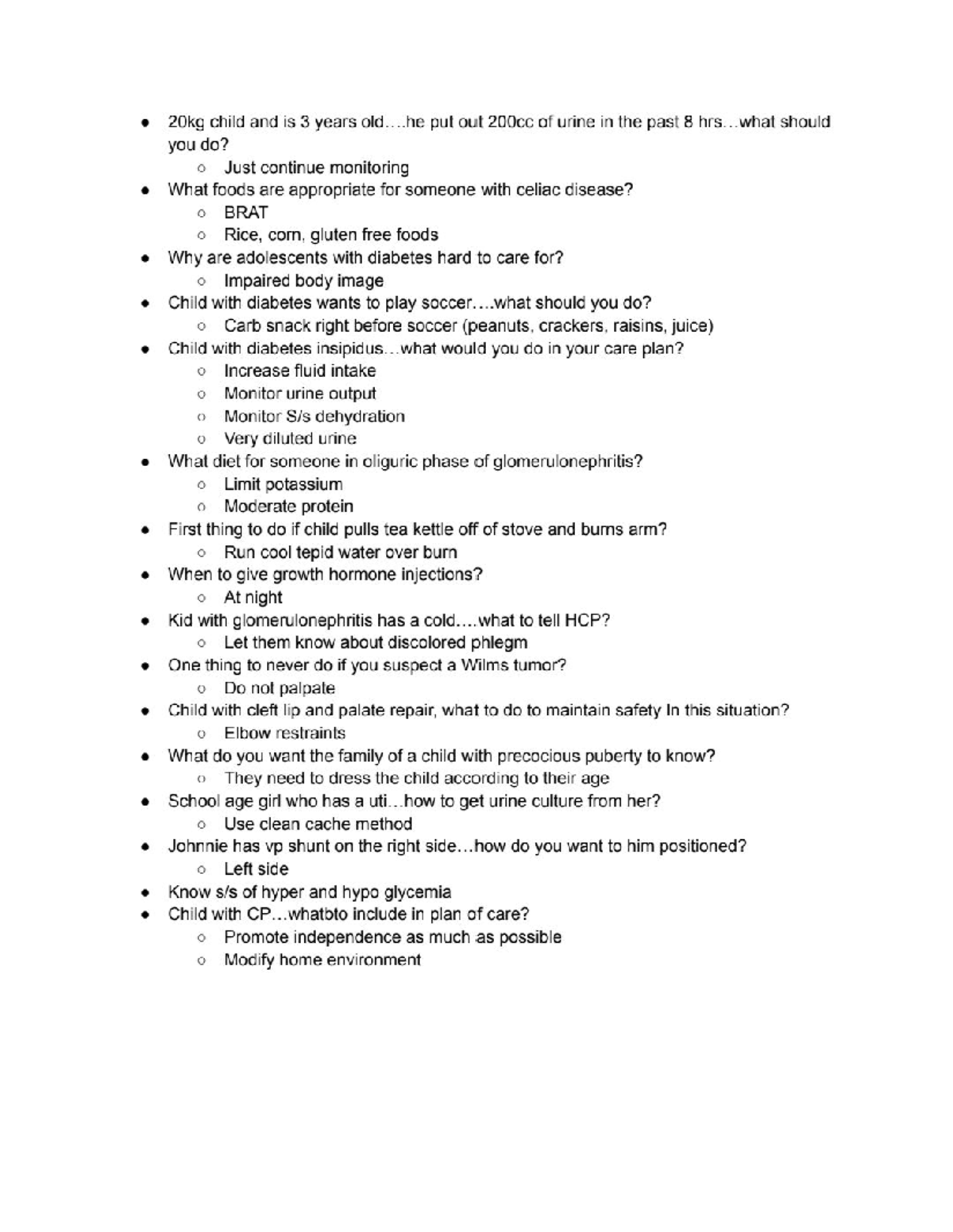 Pediatrics Exam 2 Study Guide and Key Concepts - Studocu
