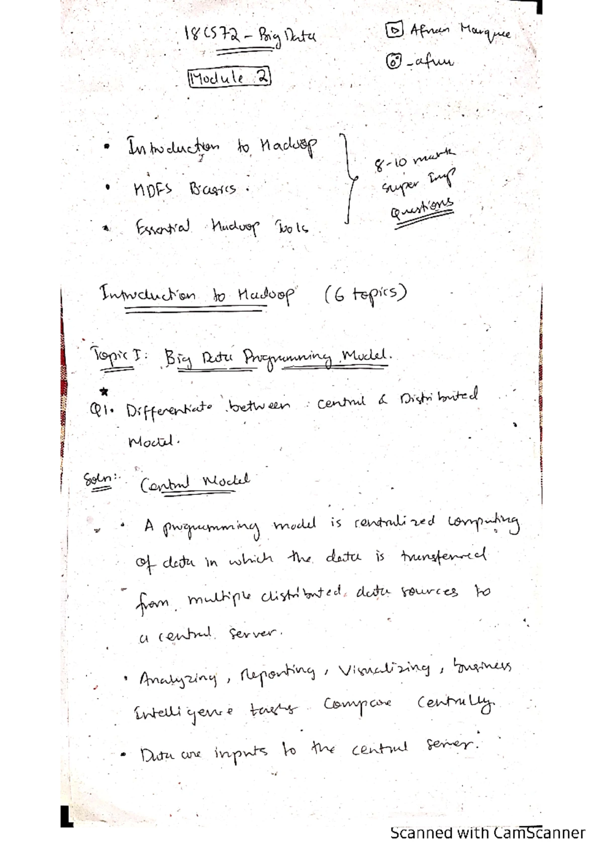 BDA Module 2 Final Exam Notes: Introduction to Hadoop Concepts - Studocu