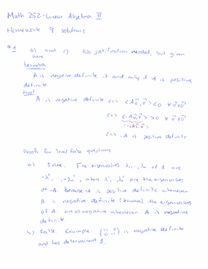 MATH 252 MIDTERM SOLUTIONS W2025: Eigenspaces and Orthogonality - Studocu