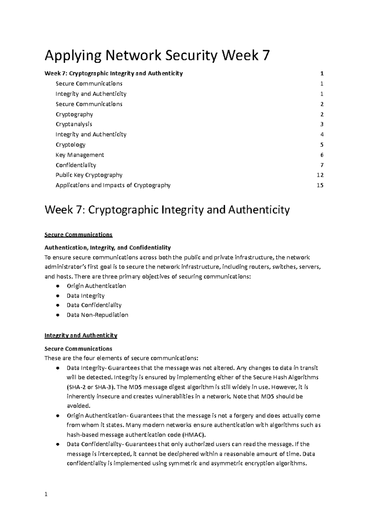 Network Security Notes Wk 7: Cryptographic Integrity & Secure Comm ...