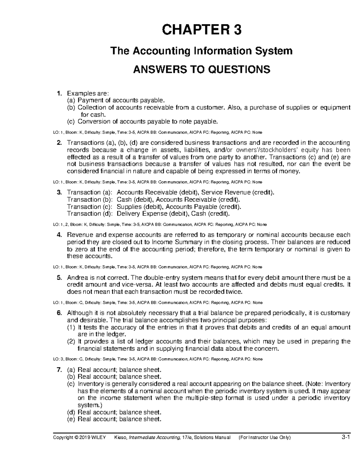 Solution Manual for Intermediate Accounting CH03: Accounting Info ...