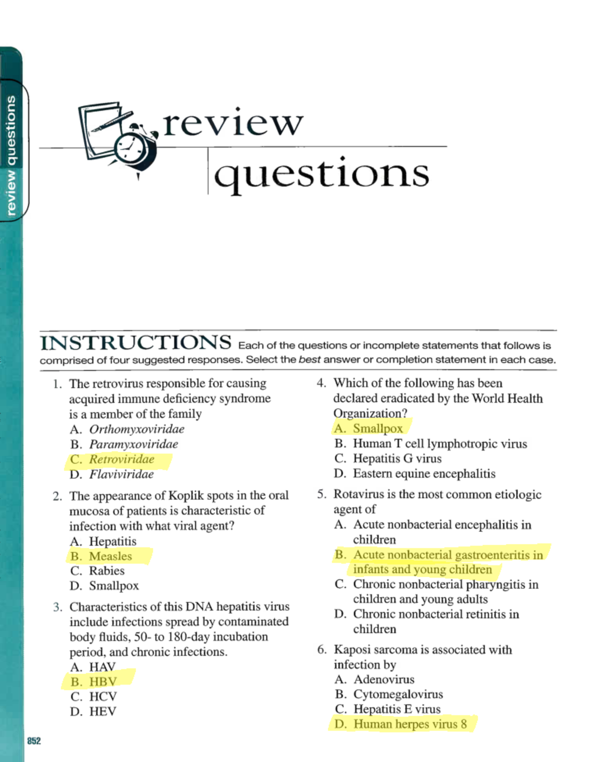 VIRO-Review Questions & Answers for Acquired Immunodeficiency - Studocu