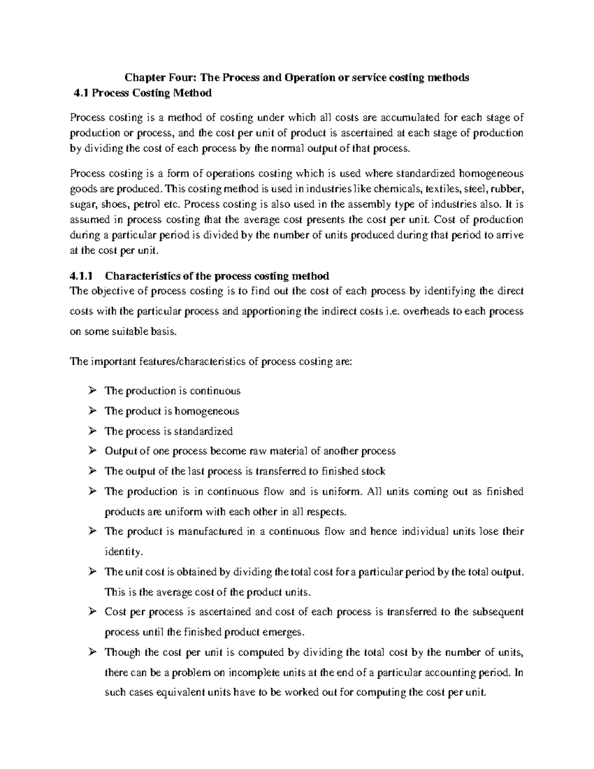 Chapter 4: Process Costing Methods and Their Applications - Studocu