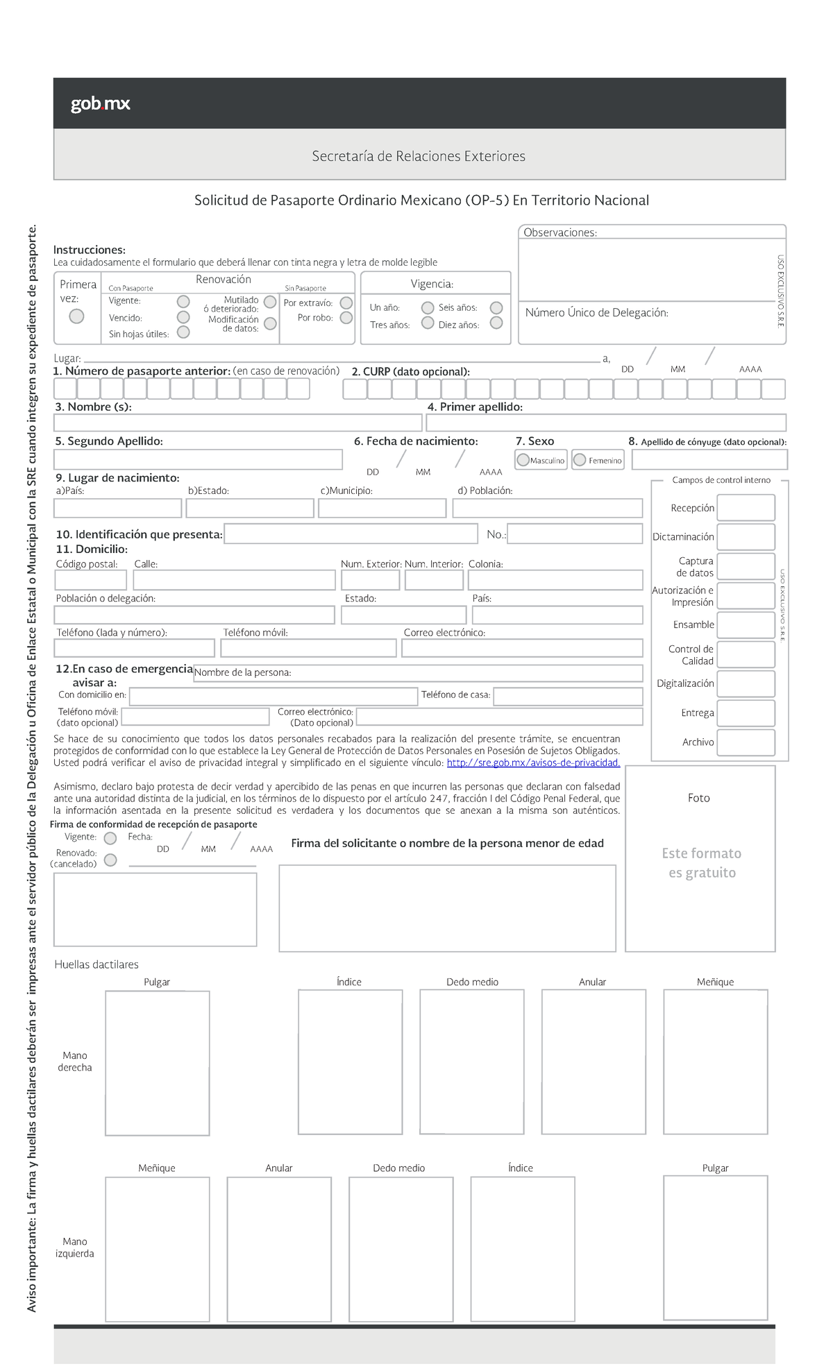 2018 0803103142 45685 OP5-GOB MX oficio - Este formato es gratuito USO ...