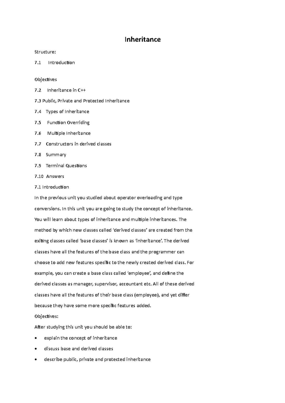 CSE101 - C++ Inheritance Overview: Concepts & Examples - Studocu