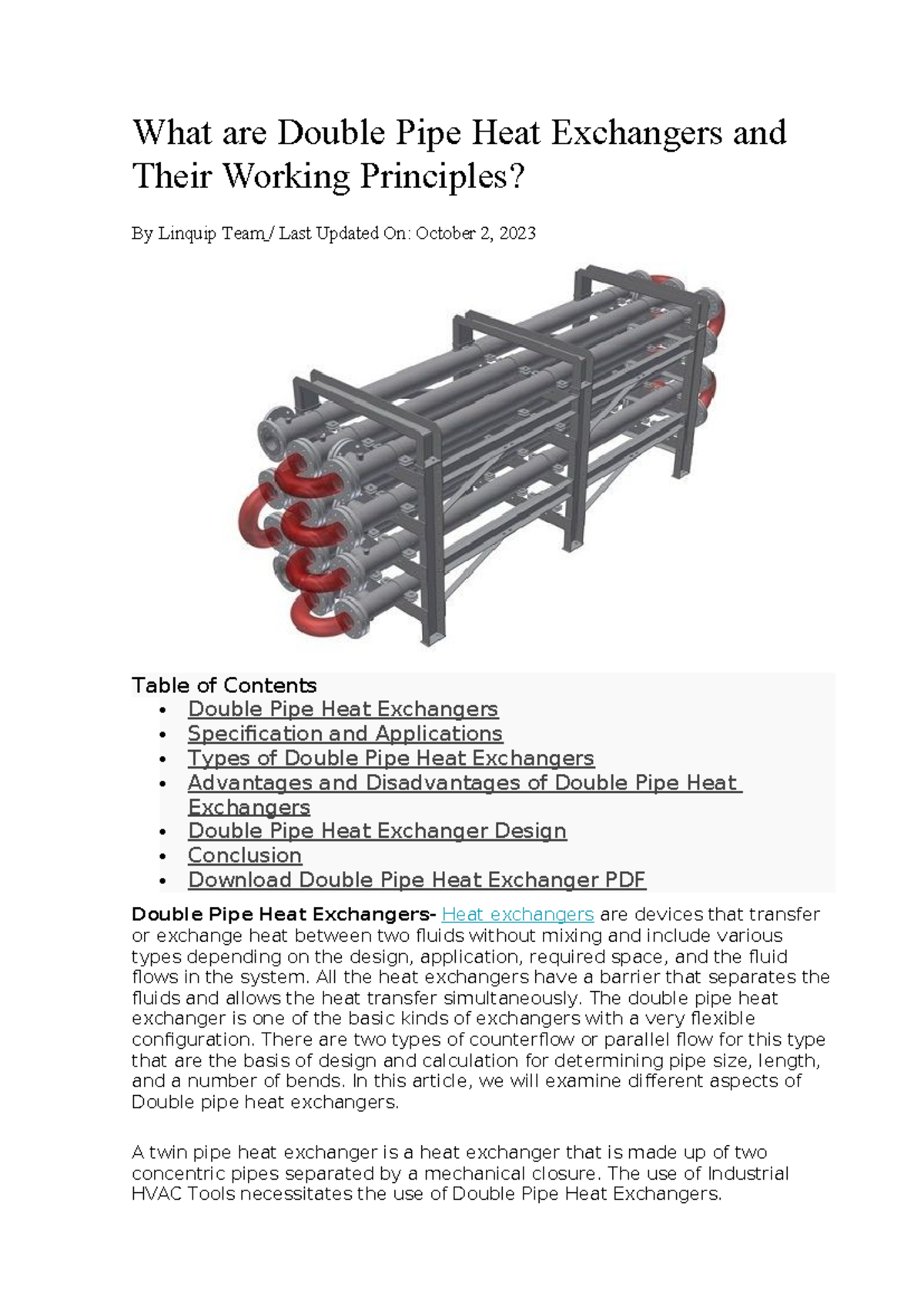 What are Double Pipe Heat Exchangers and Their Working Principles - All ...