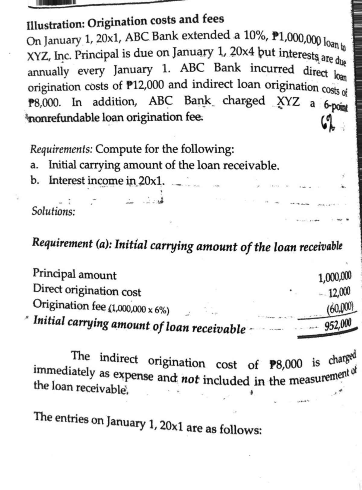 Supplement on Loans Receivable: Origination Costs & Interest Income ...