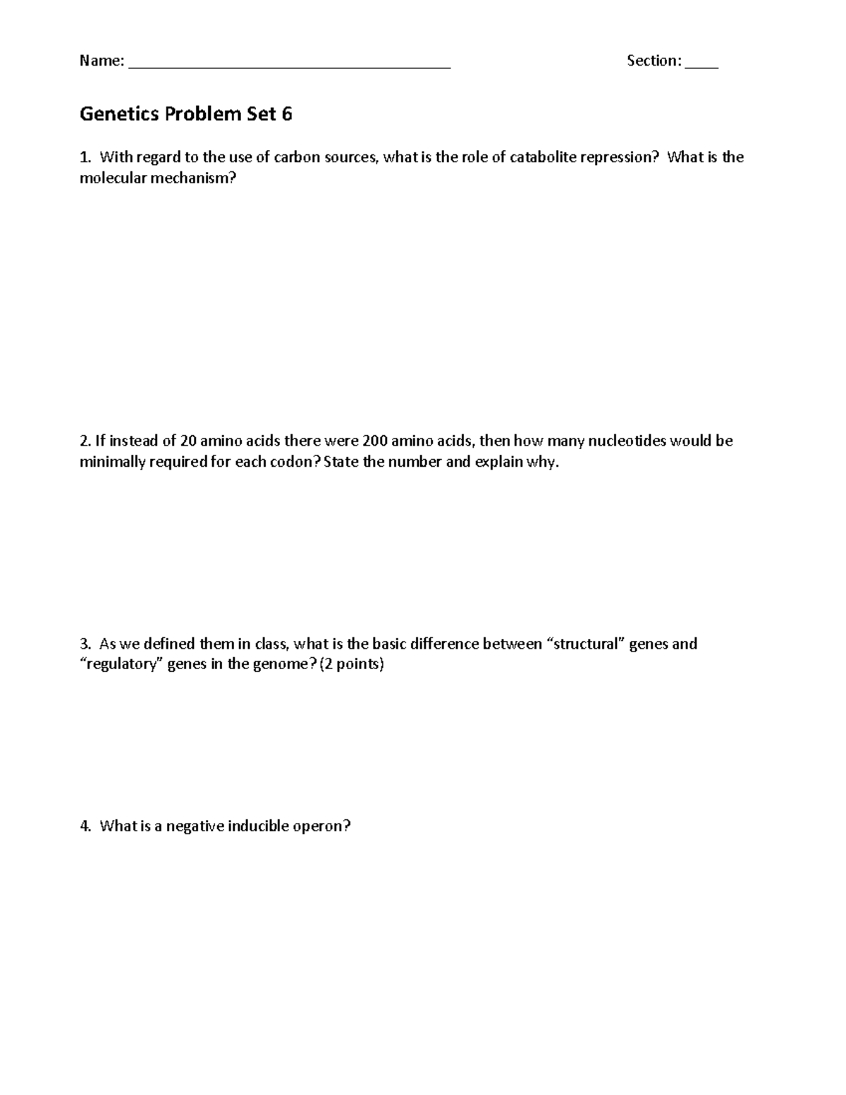 Genetics Problem Set 6 - Studocu
