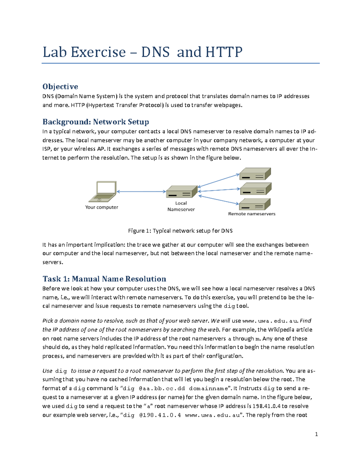 Lab 6: DNS & HTTP Hosting Exercise Guide and Tasks - Studocu
