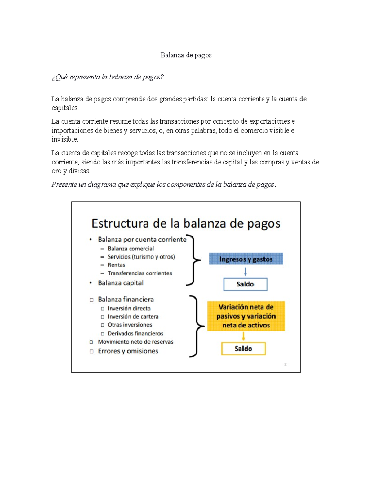 Balanza de pagos - muy buen documento - Balanza de pagos ¿Qué ...