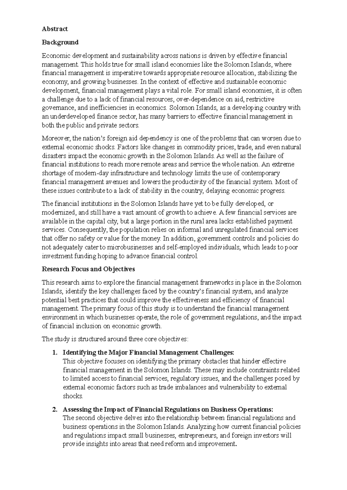 Research Abstract - Tutorial work - Abstract Background Economic ...