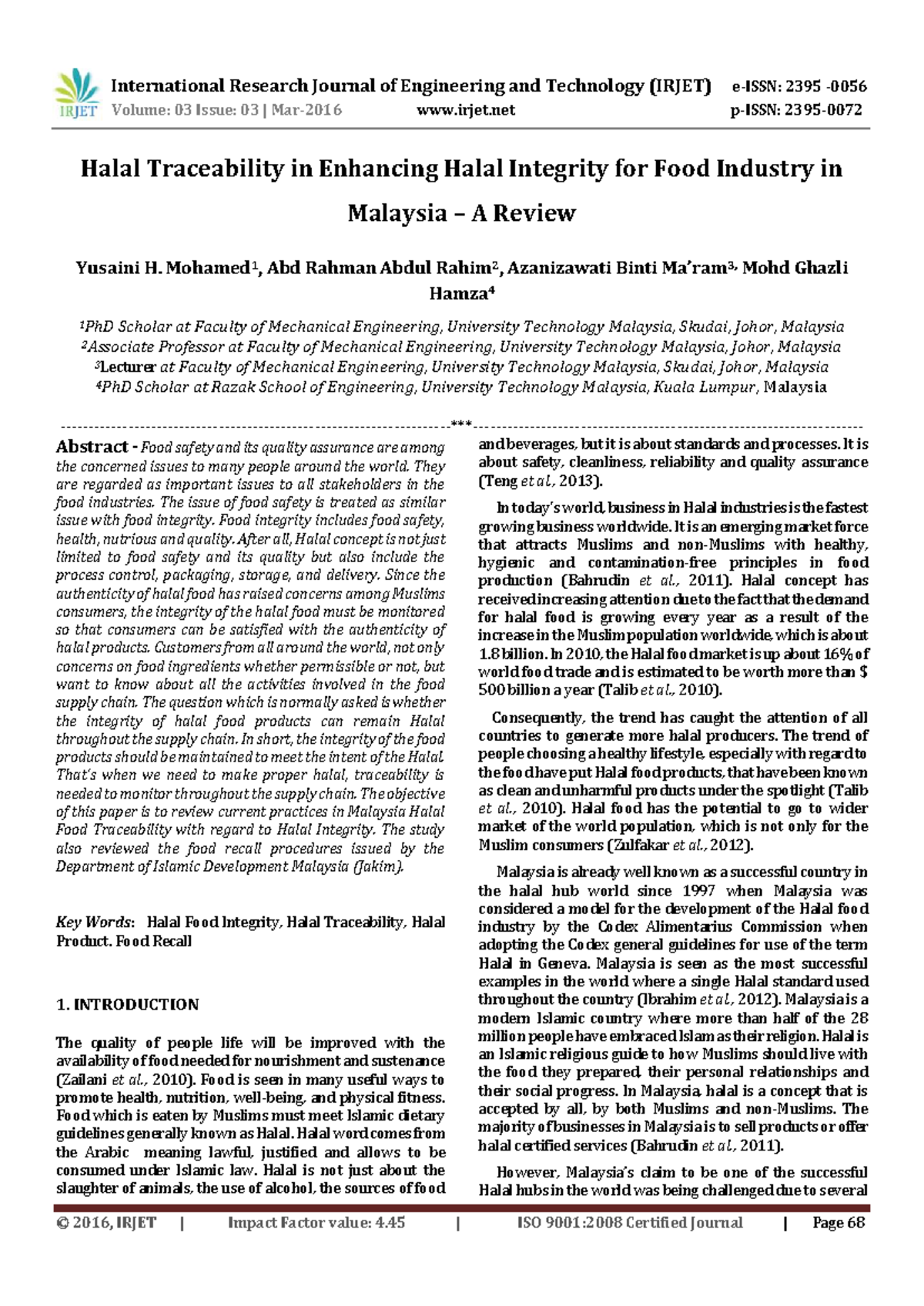 Halal Traceability in Enhancing Halal In - Volume: 03 Issue: 03 | Mar ...