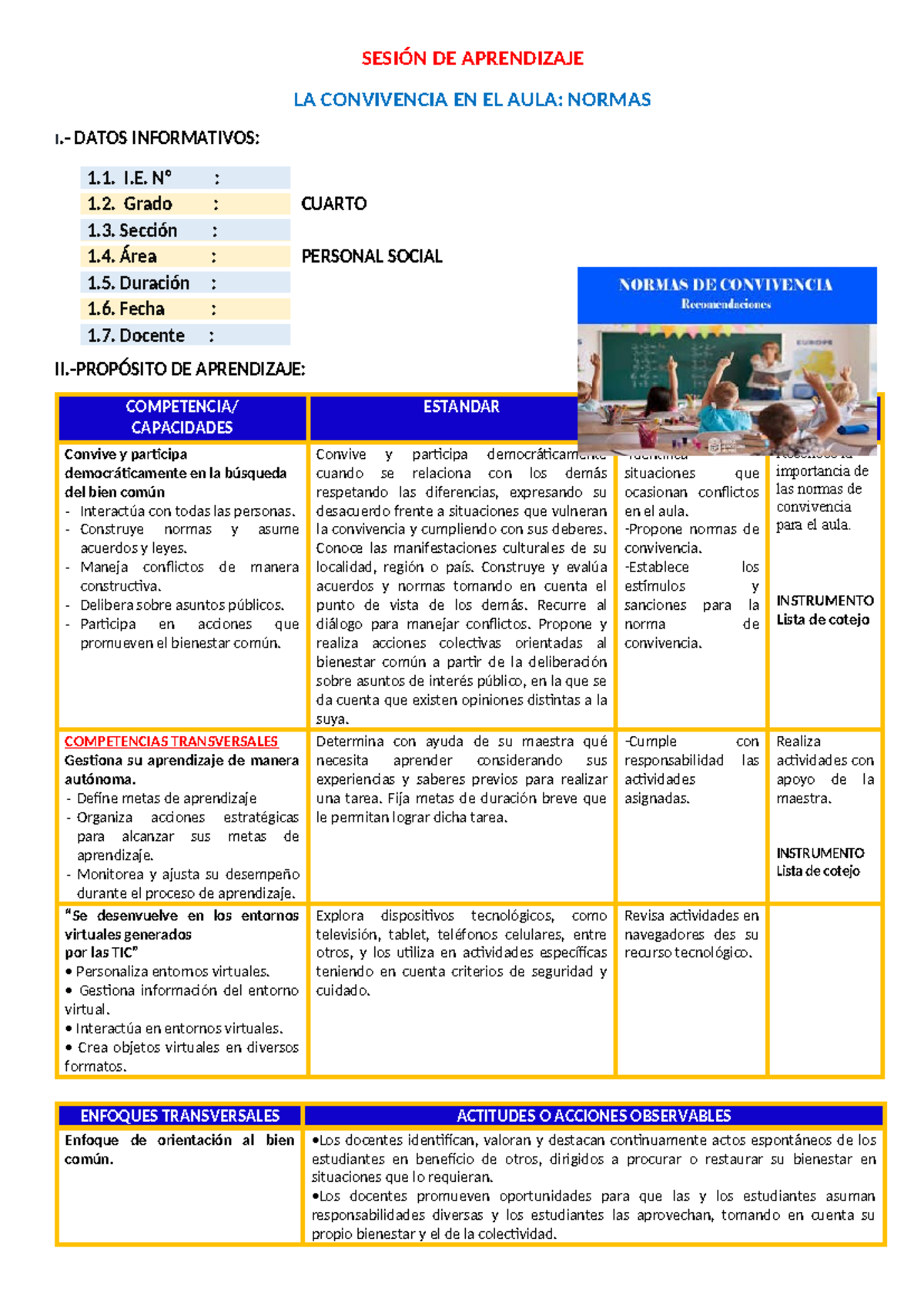 D1 A2 SES. PER LA Convivencia EN EL AULA: Normas y Estrategias - Studocu