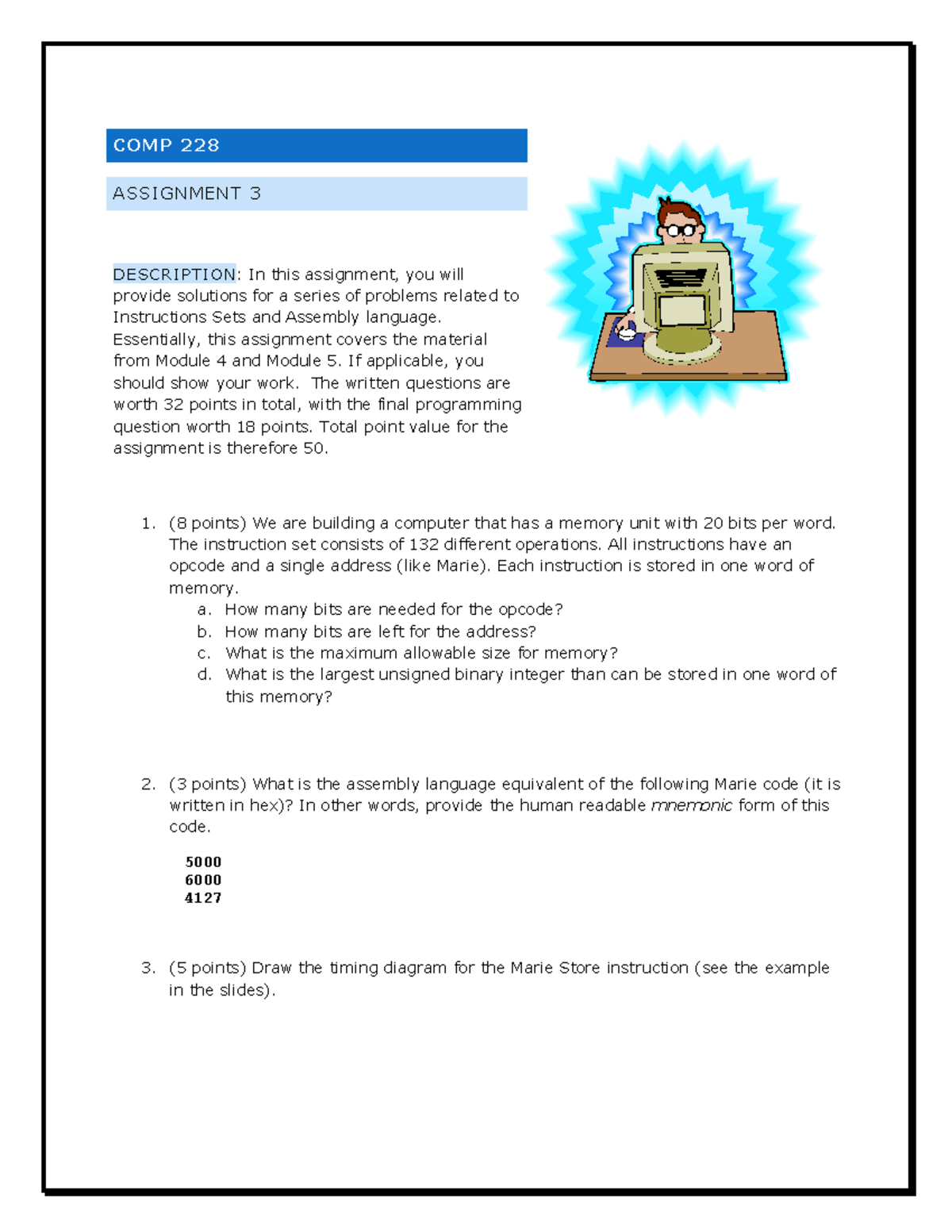 A3 COMP 22 Assignment 3: Solutions to Assembly Language Problems - Studocu