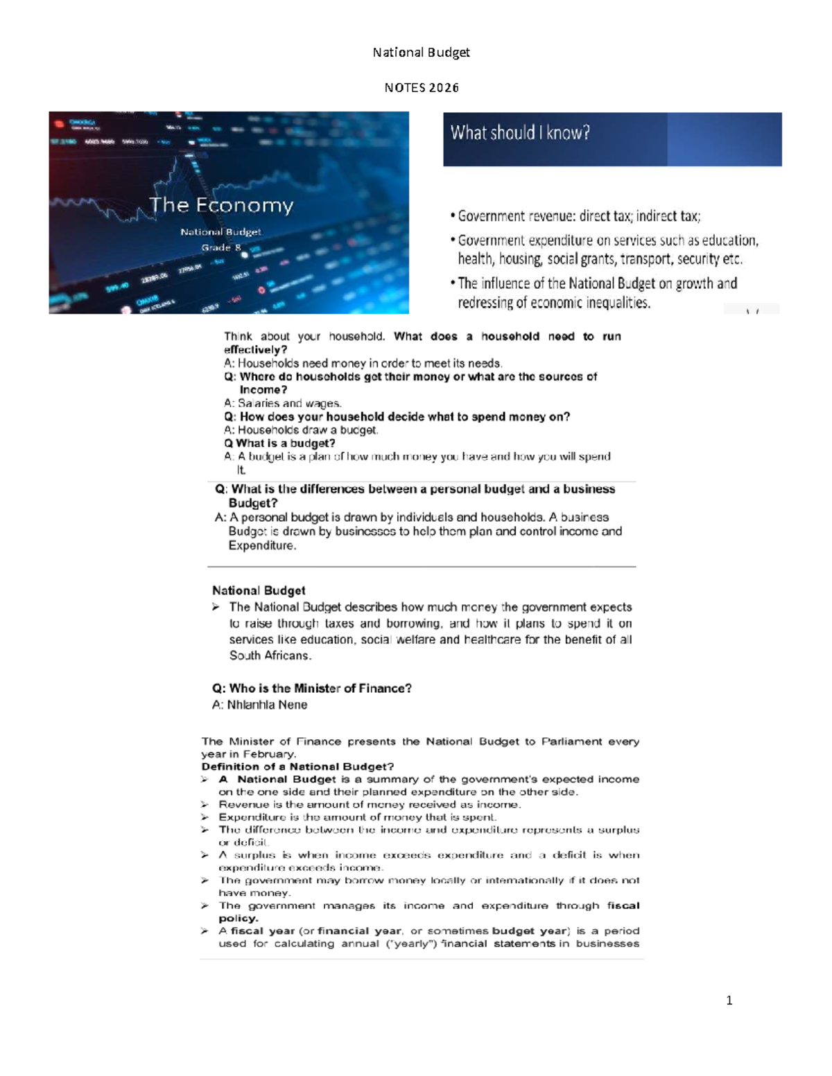 National Budget Notes 2026: Understanding Government Revenue ...