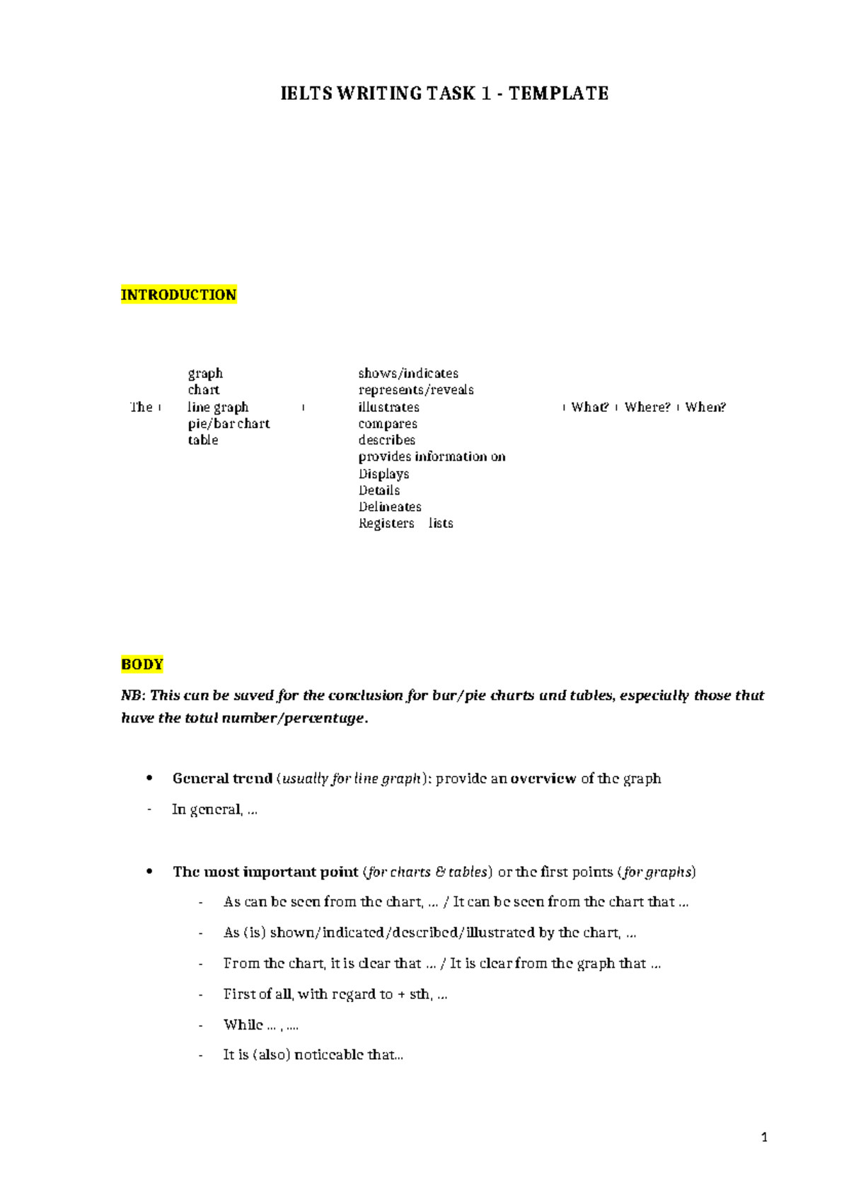 Wr.Lesson 1 Writing an introduction and overview 1 - IELTS WRITING TASK ...