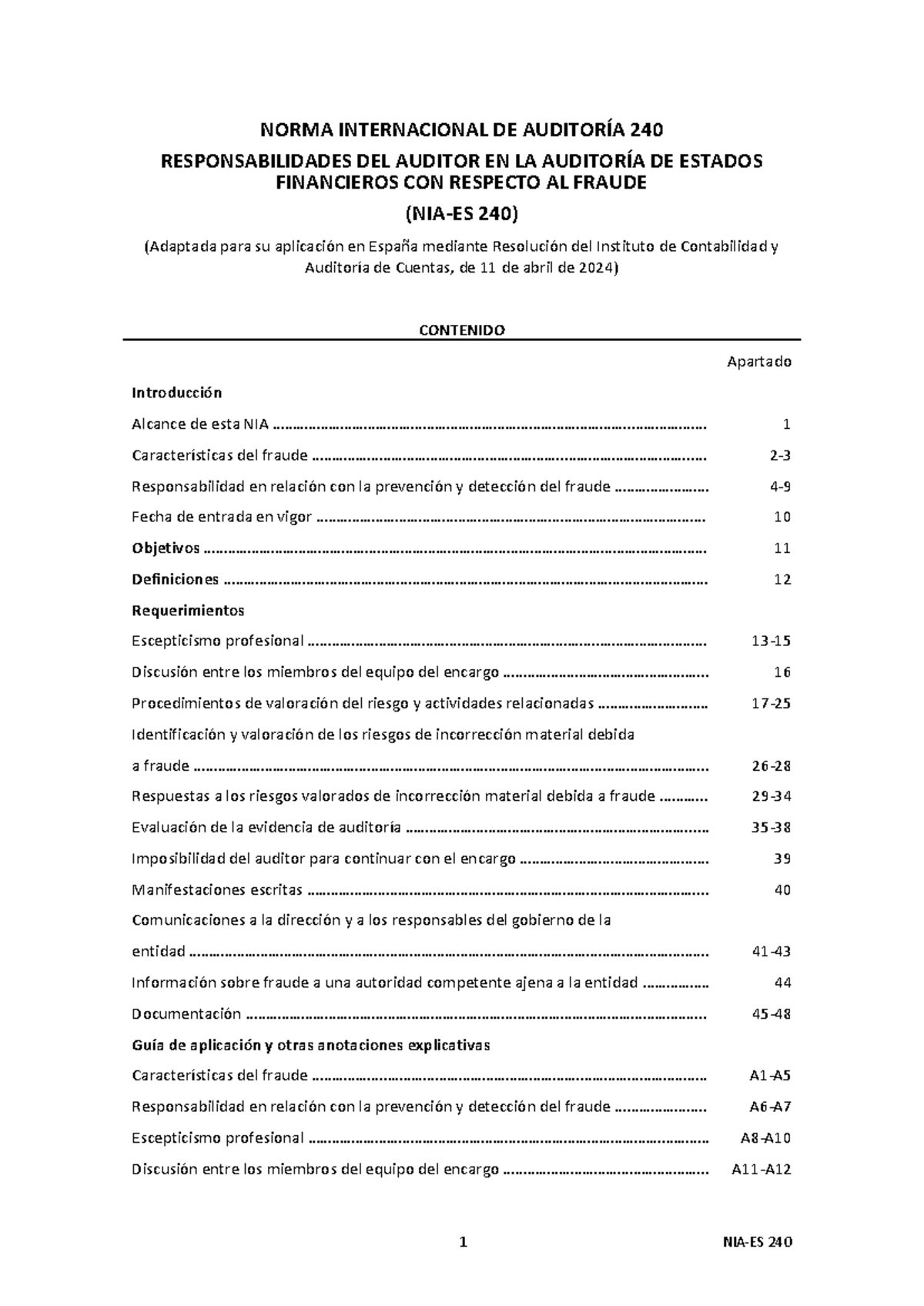 NIA 240 - Responsabilidades del Auditor en la Detección de Fraude - Studocu