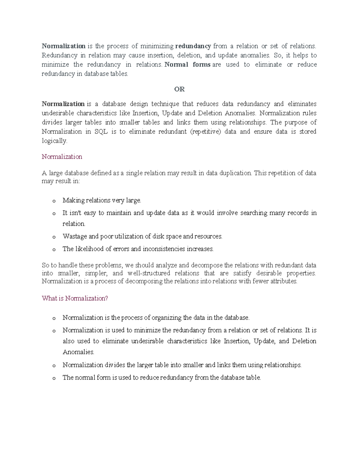 Normalization (Normalization Lecture Notes) - Key Concepts & Types ...
