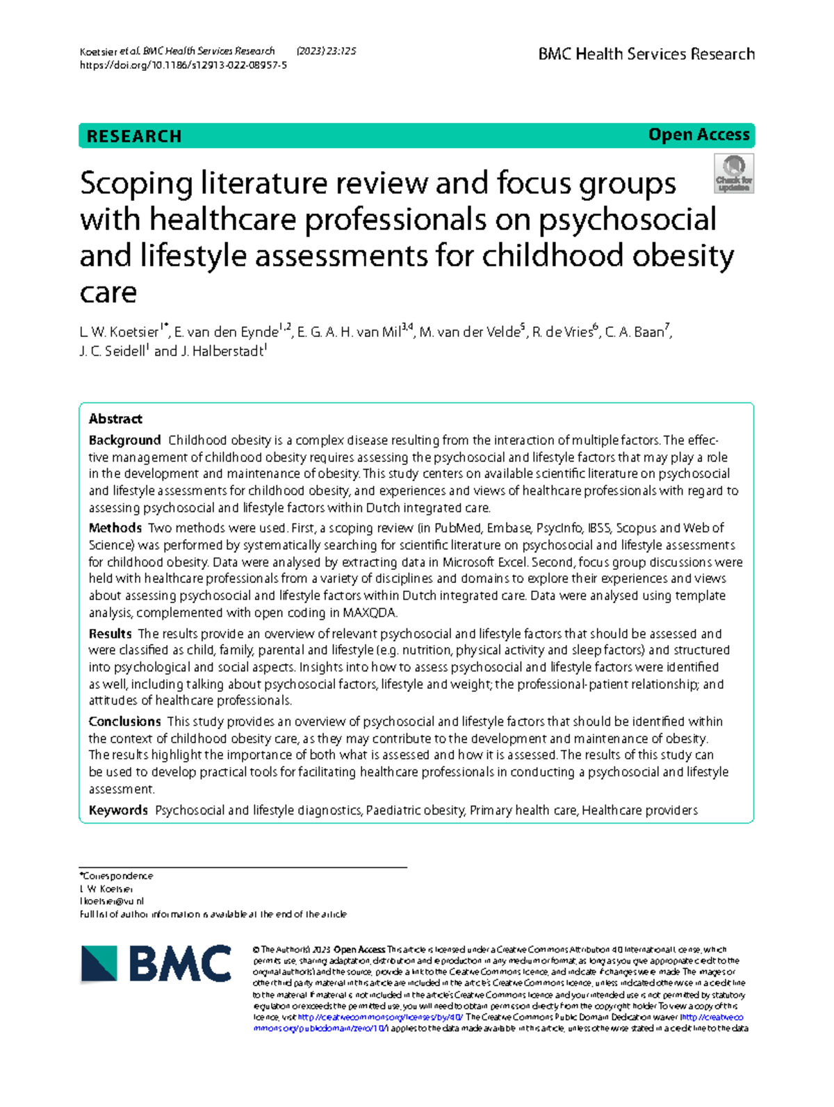 Scoping Review & Focus Groups on Psychosocial Assessments in Childhood ...