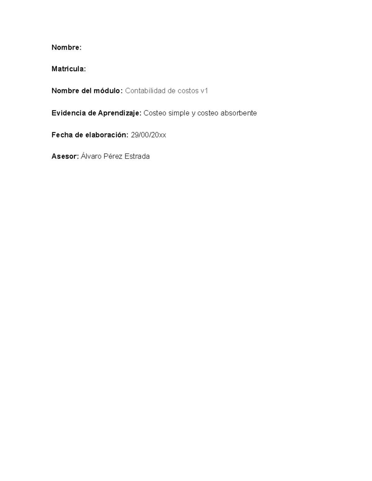 Costeo Simple y Absorbente de Sultana S.A. en Contabilidad V - Document Preview