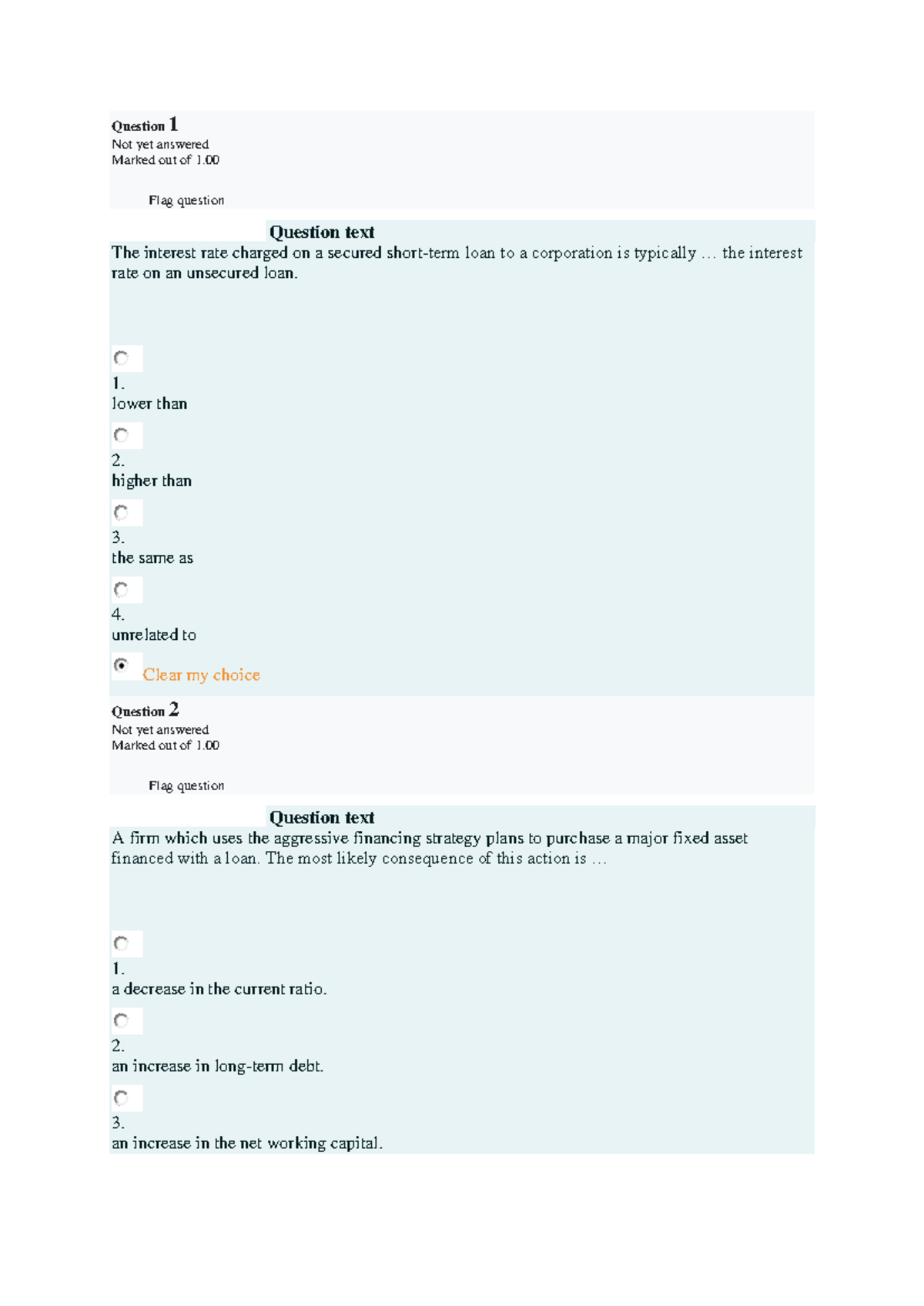 FIN3702 Ass2 - Semester 2, Assignment 2 - Question 1 Not yet answered ...