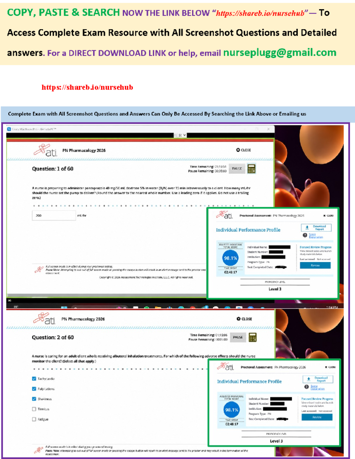 Pass ATI PN Pharmacology 2026 Proctored Exam with NGN: 60 Q&A with ...
