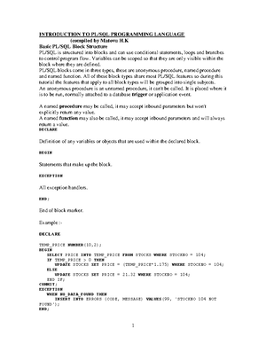 Introduction To Plsql By Example Plsql Oracle PL/SQL Trigger Asking