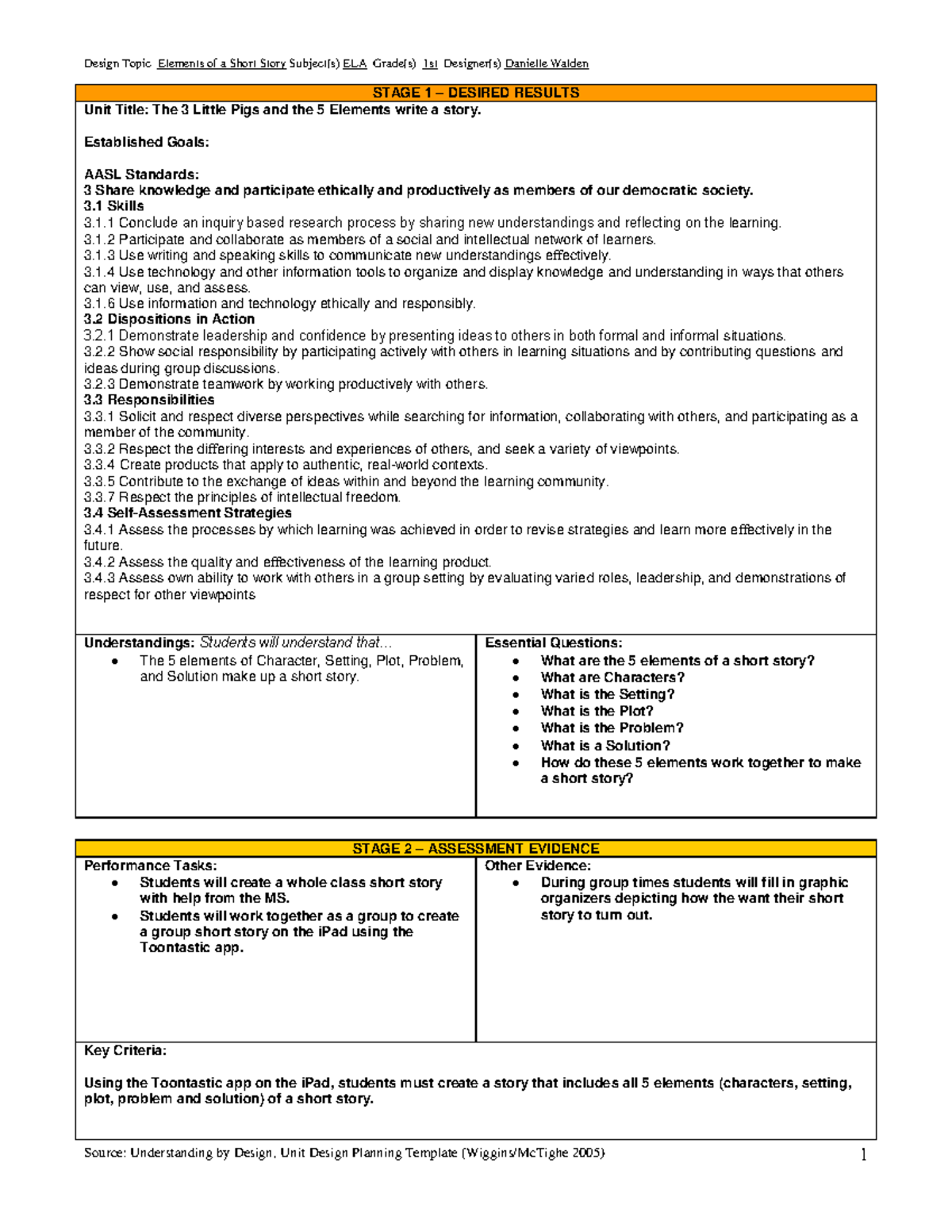 ELA 1st Grade: Story Elements & The 5 Elements of a Short Story - Studocu