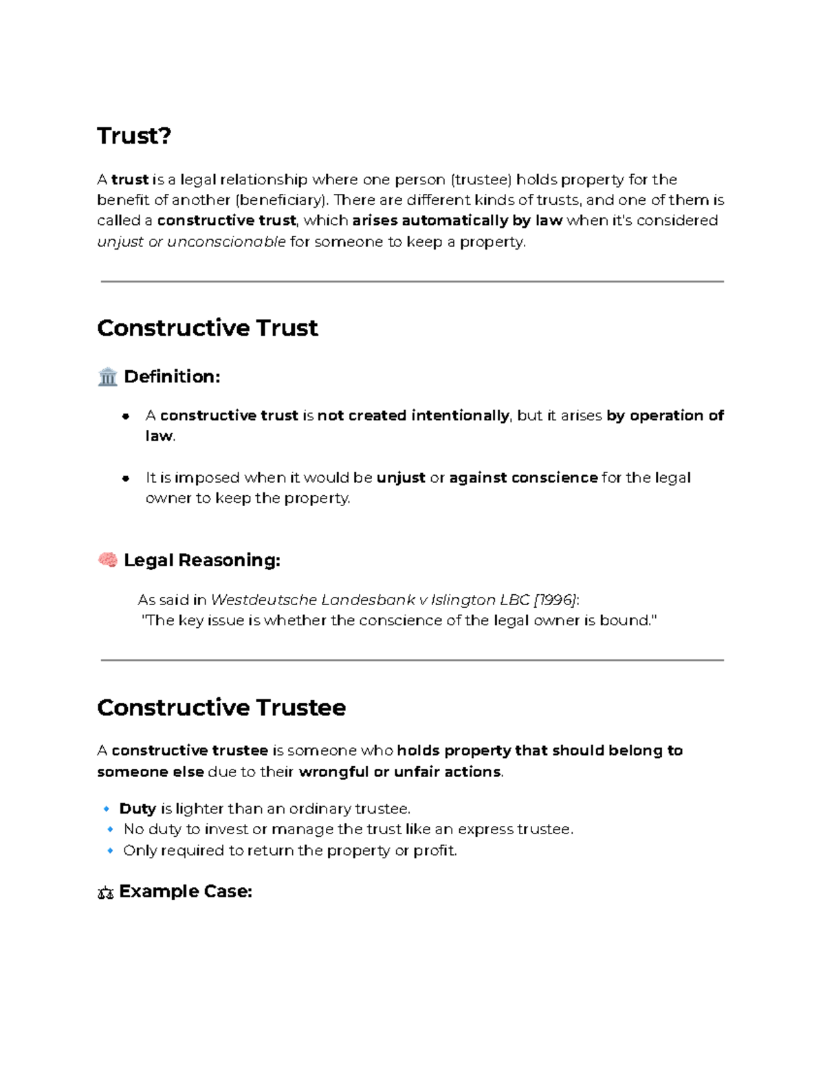 Constructive Trusts: Legal Principles and Case Studies (Trust 2) - Studocu