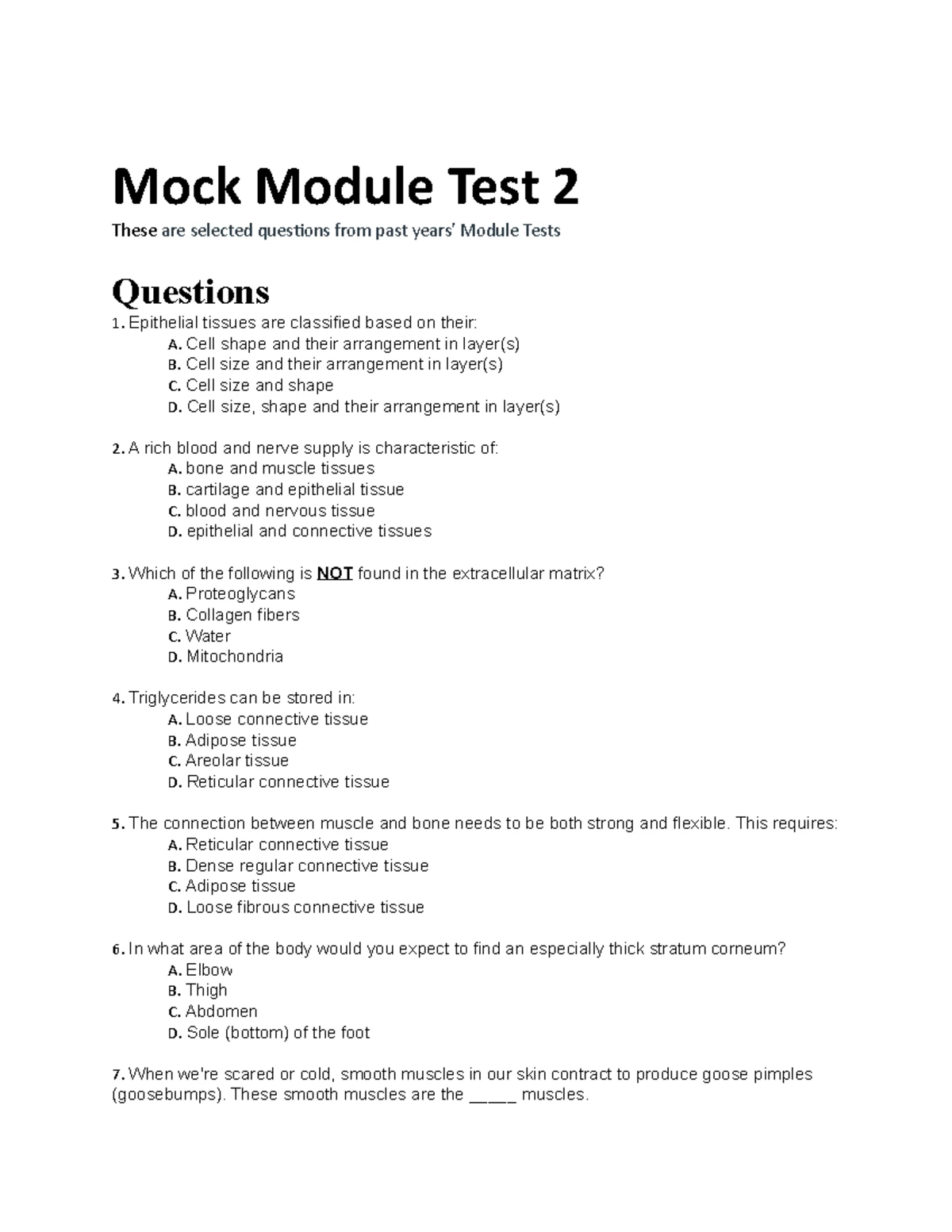 Mock Module Test 3 - mock test - In neuromuscular junctions, synaptic ...